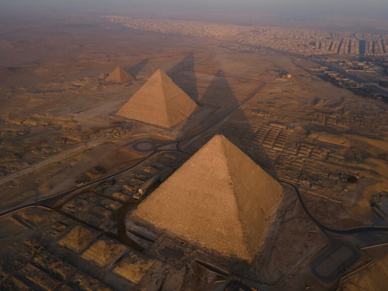 Egyptian pyramids in Giza.